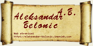 Aleksandar Belonić vizit kartica